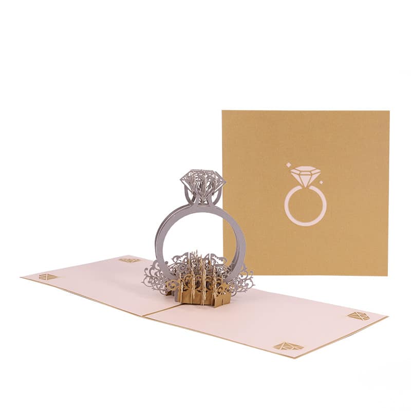 Custom gold printing wedding invitations Greeting card view 4