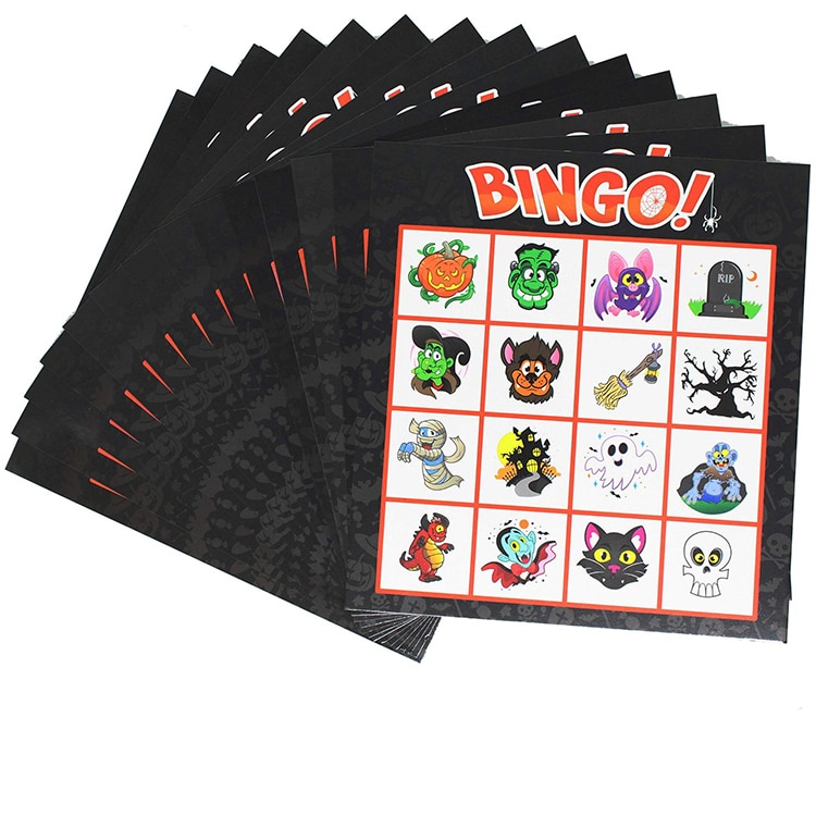 Custom halloween kids bingo game card view 2
