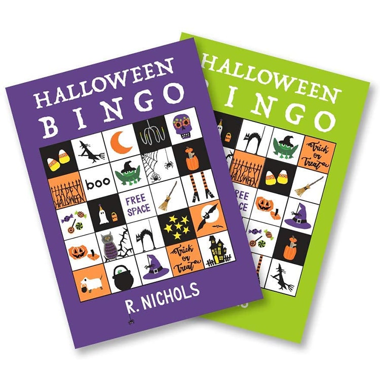 Custom halloween kids bingo game card view 4