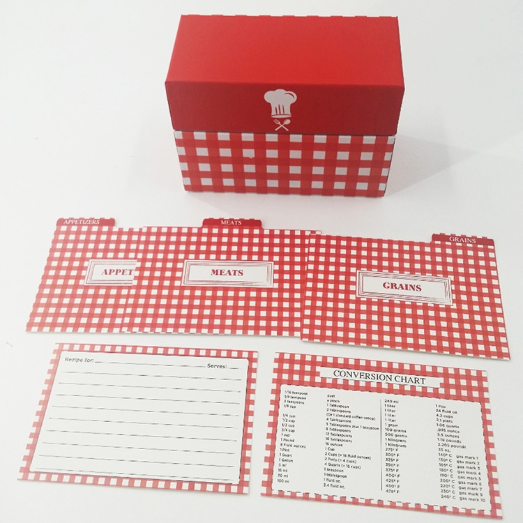 Custom home recipe cards with boxes and dividers view 3