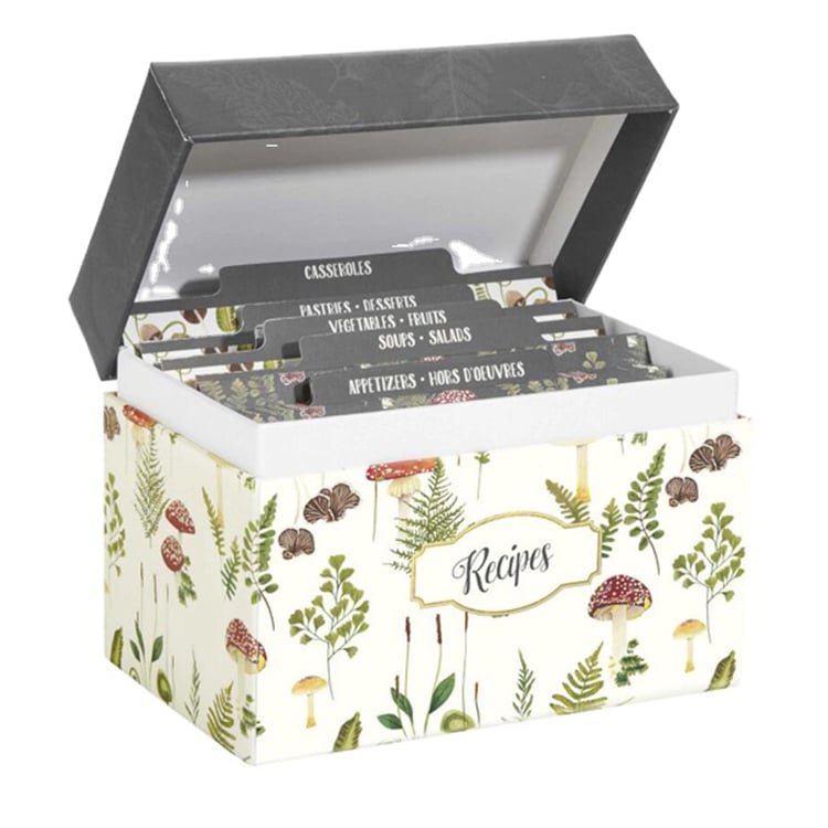 Custom kitchen divider recipe card with box — custom card printing