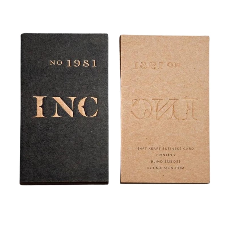Custom kraft paper embossed printing — custom card printing