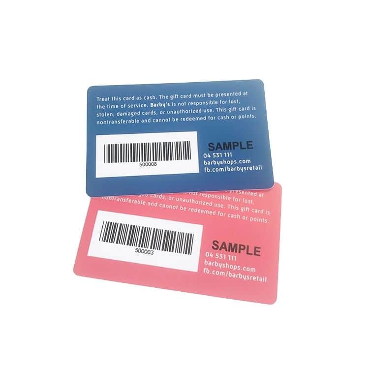 Custom membership card with variable barcode — custom card printing