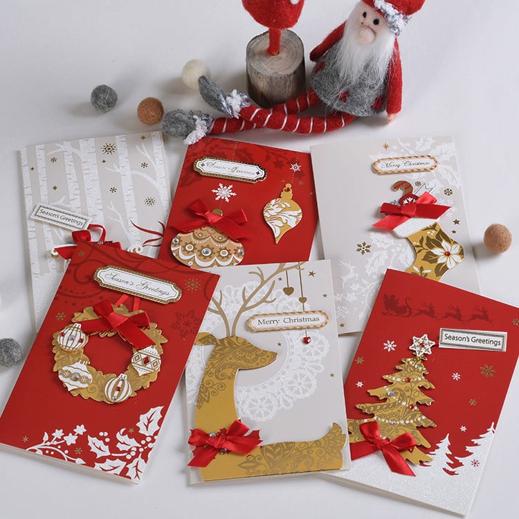 Custom merry christmas cards with envelope view 2