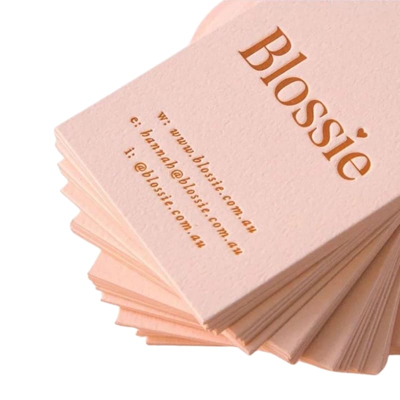 Custom pink embossed hot foil card view 2