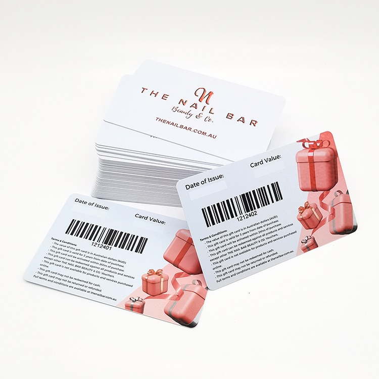Custom plastic gift card with serial number view 2