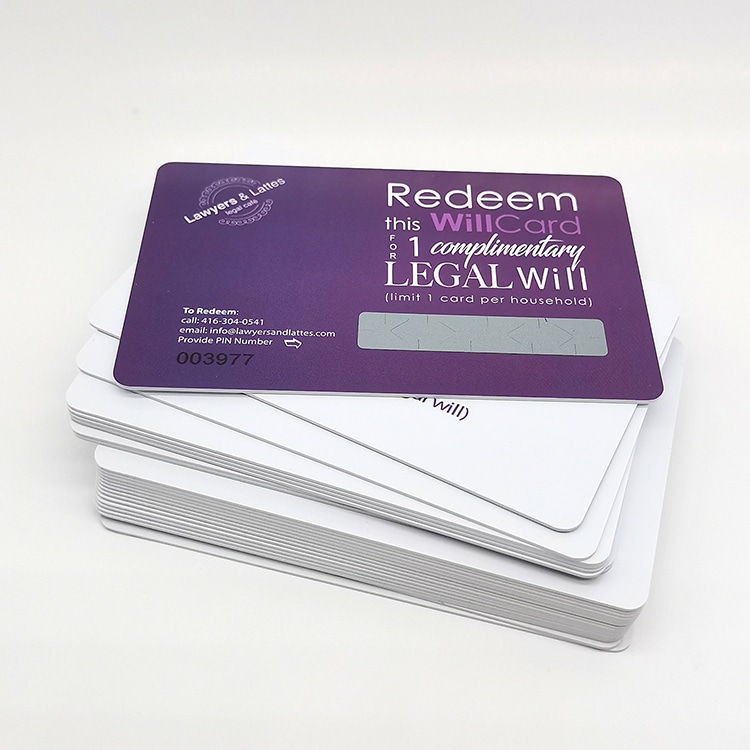 Custom plastic gift card with serial number view 3