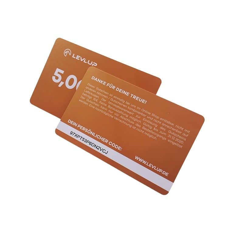 Custom plastic gift card with unique code — custom card printing