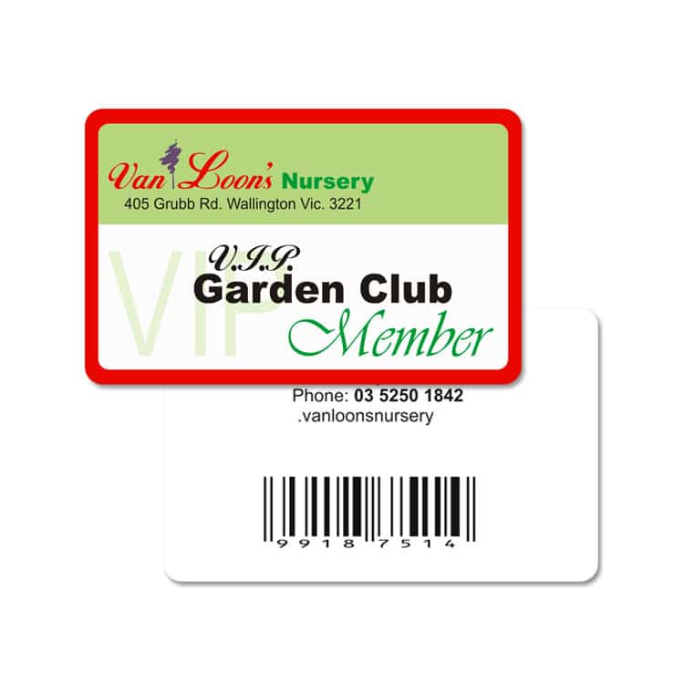Custom plastic member cards with serial number view 2