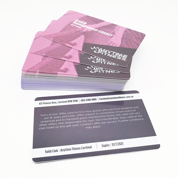 Custom plastic sport clubs GYM  membership card view 2