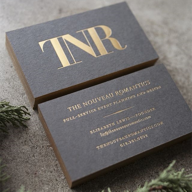 Custom printed gold foil thank you invitation card view 4