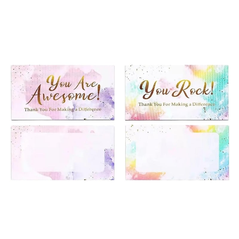 Custom printed holographic thank you cards view 3
