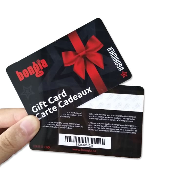 Custom printed pvc barcode plastic gift card — custom card printing