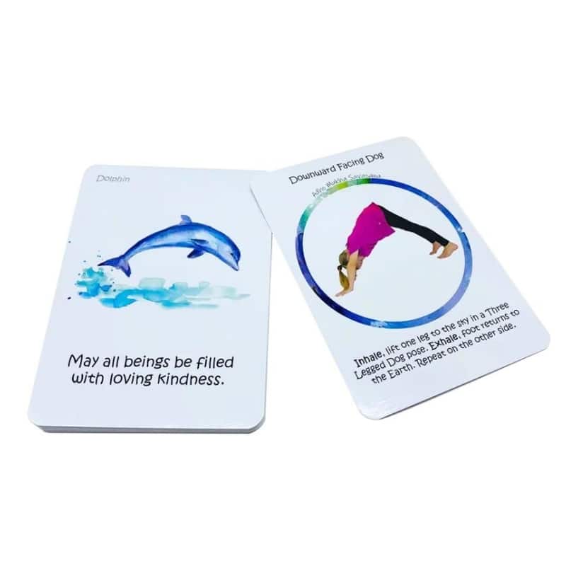 Custom printed yoga exercise cards view 2