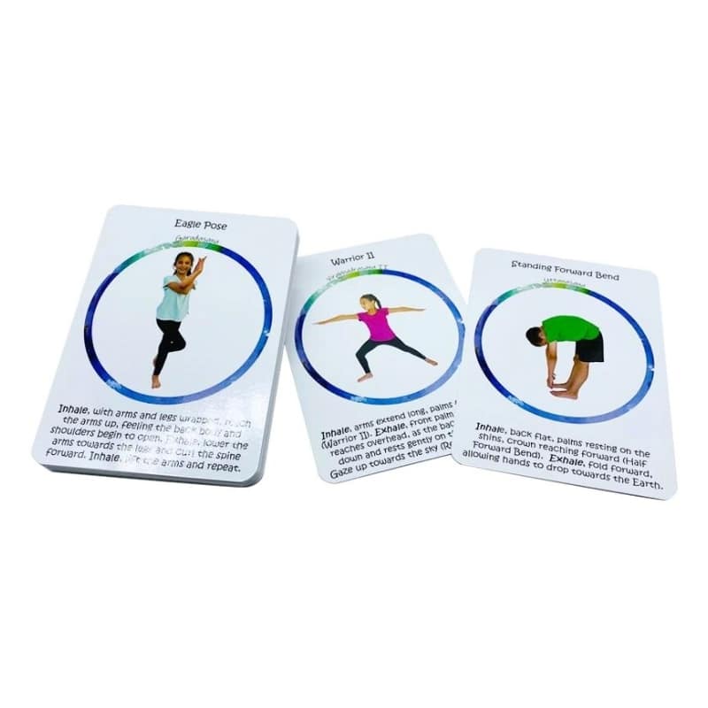 Custom printed yoga exercise cards view 3