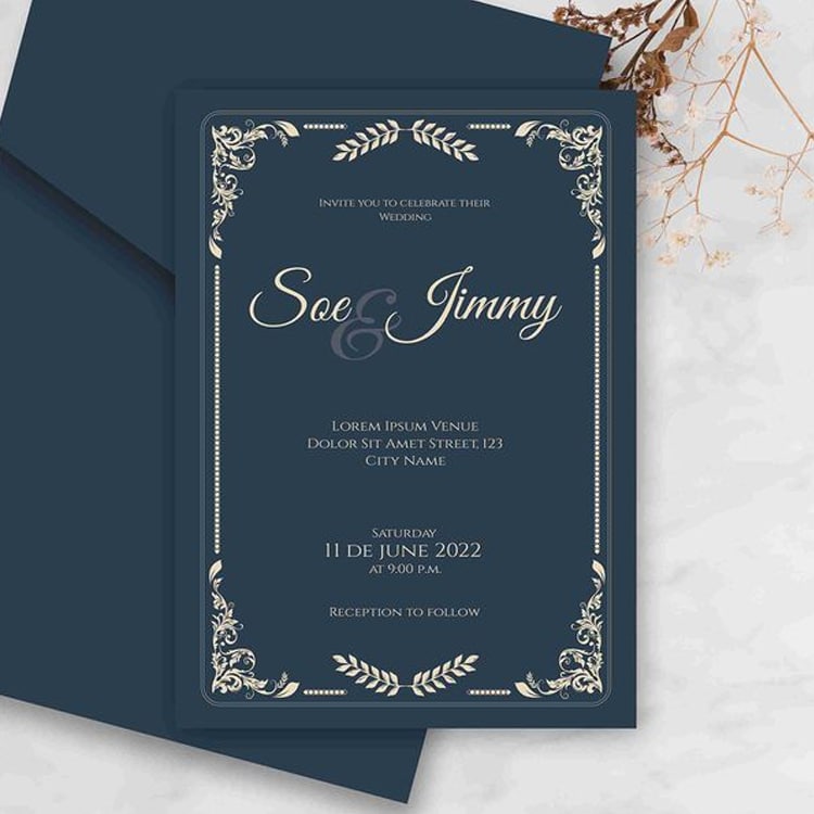 Custom printing gold stamping laser cut Invitation Cards view 2