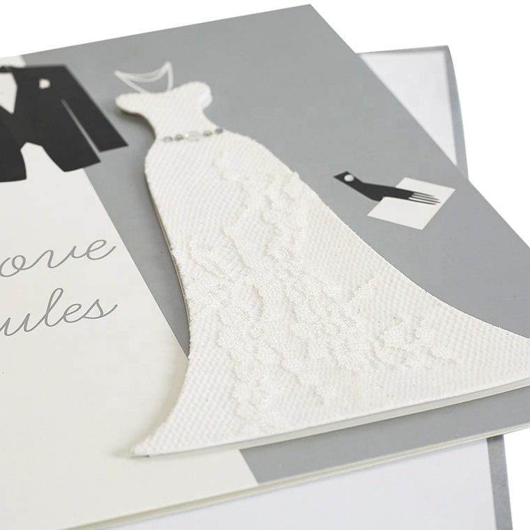 Custom unique design wedding invitation cards view 3