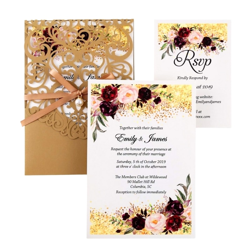 Custom wedding invitation cards view 3