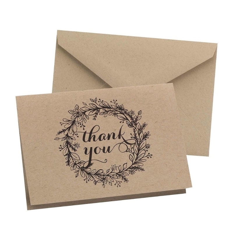 Custom wholesale Kraft paper thank you cards — custom card printing
