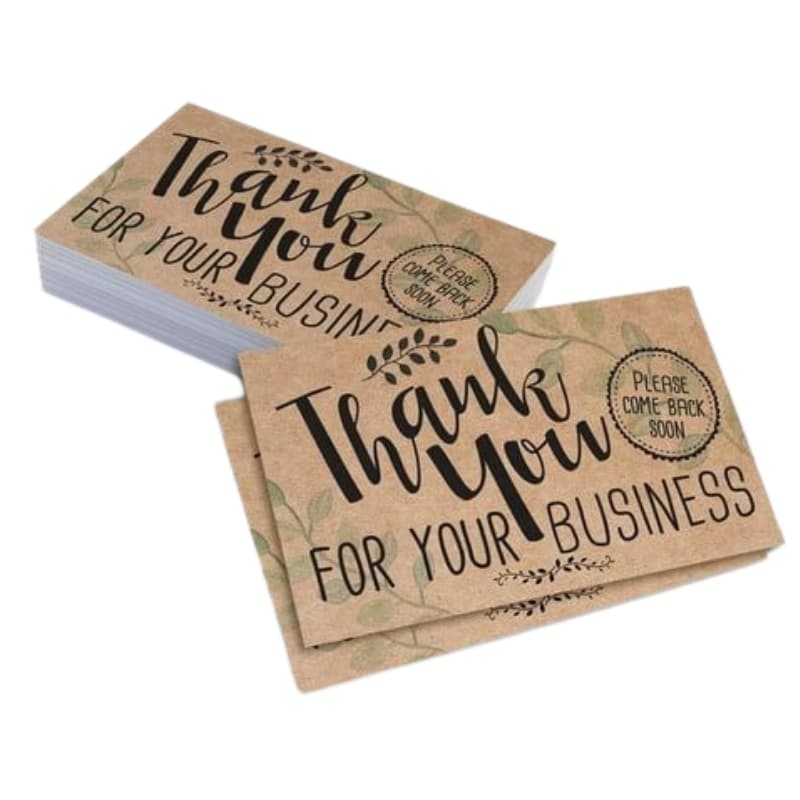 Custom wholesale Kraft paper thank you cards view 2