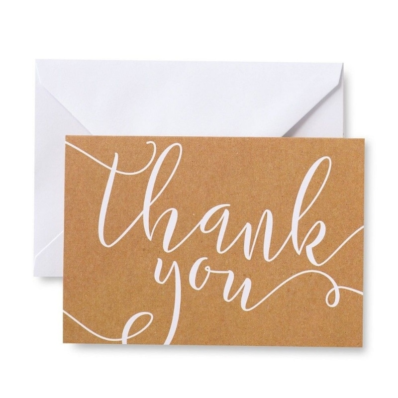 Custom wholesale Kraft paper thank you cards view 4