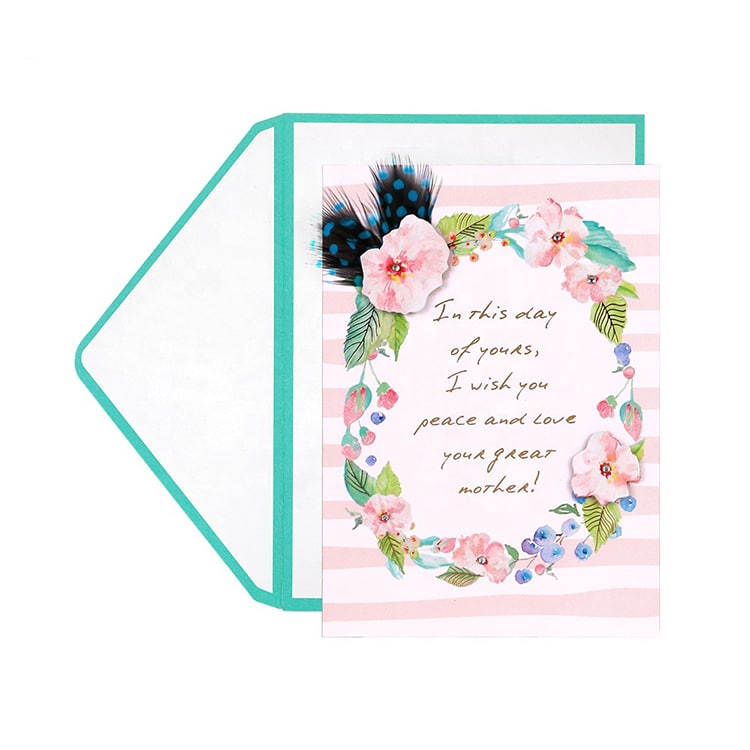 Customised Flowers Gold Foil Happy Mothers Day Greeting Cards — custom card printing