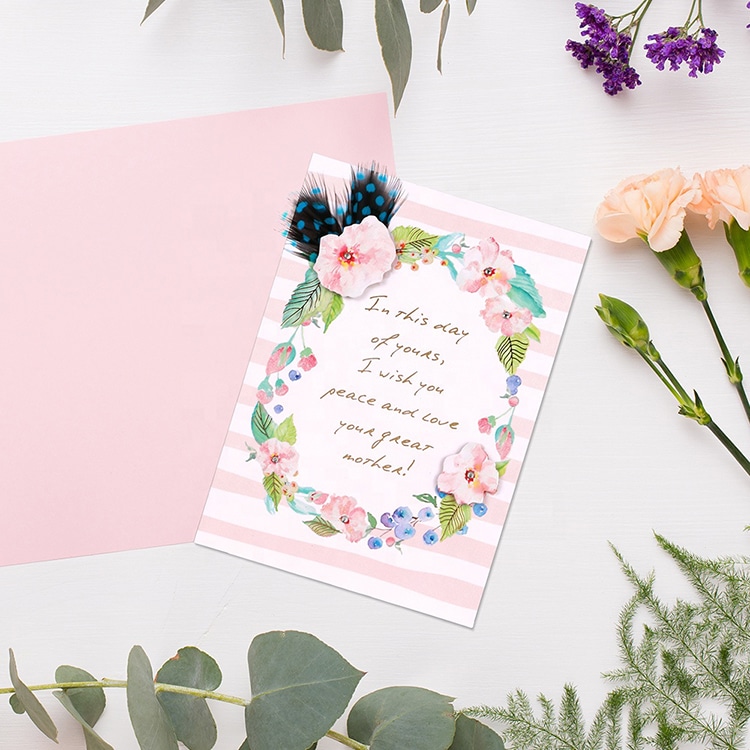 Customised Flowers Gold Foil Happy Mothers Day Greeting Cards view 2
