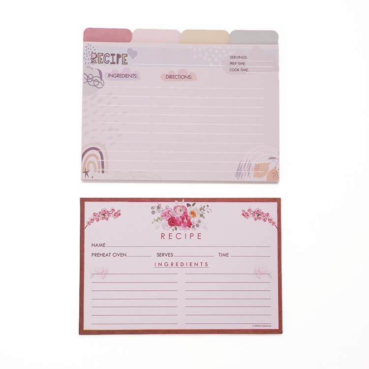 Customized Double Sided printing Recipe Card — custom card printing