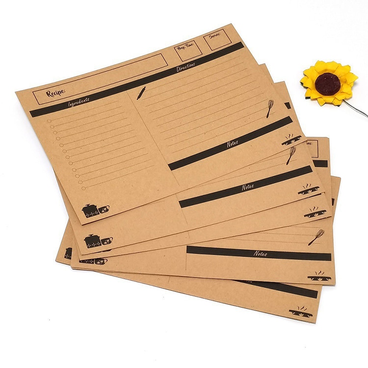 Customized Natural Kraft recipe Cocktail Card — custom card printing