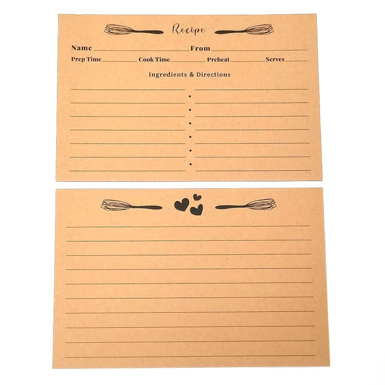 Customized Natural Kraft recipe Cocktail Card view 2