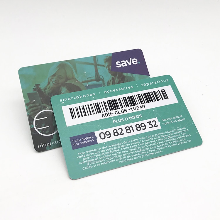 Customized Plastic Gift card with barcode view 2