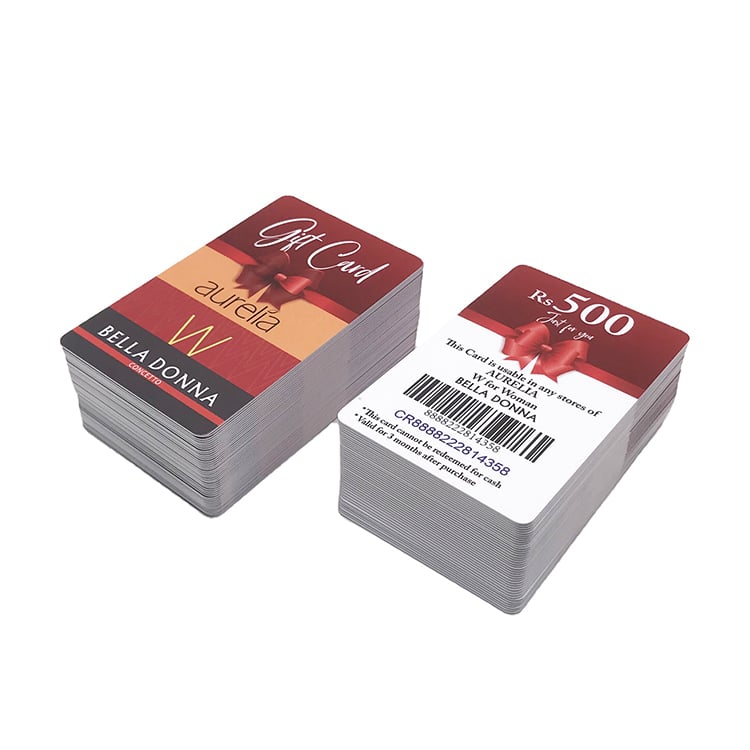 Customized Plastic Gift card with unique barcode number — custom card printing