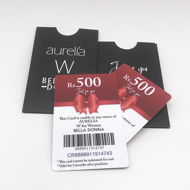 Customized Plastic Gift card with unique barcode number view 4