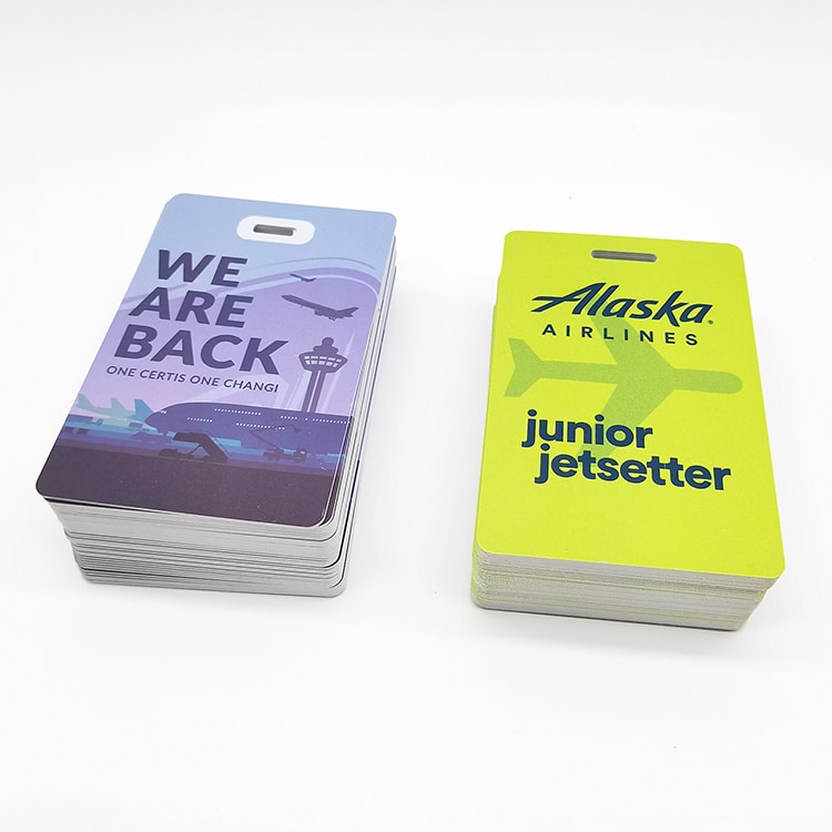 Customized Plastic luggage tag card with hole view 3