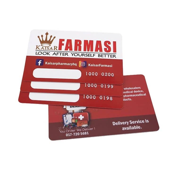 Customized embossing number Plastic gift card — custom card printing