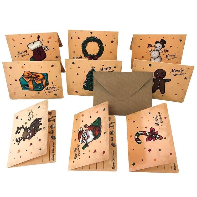 Customized kraft Merry Christmas greeting card — custom card printing