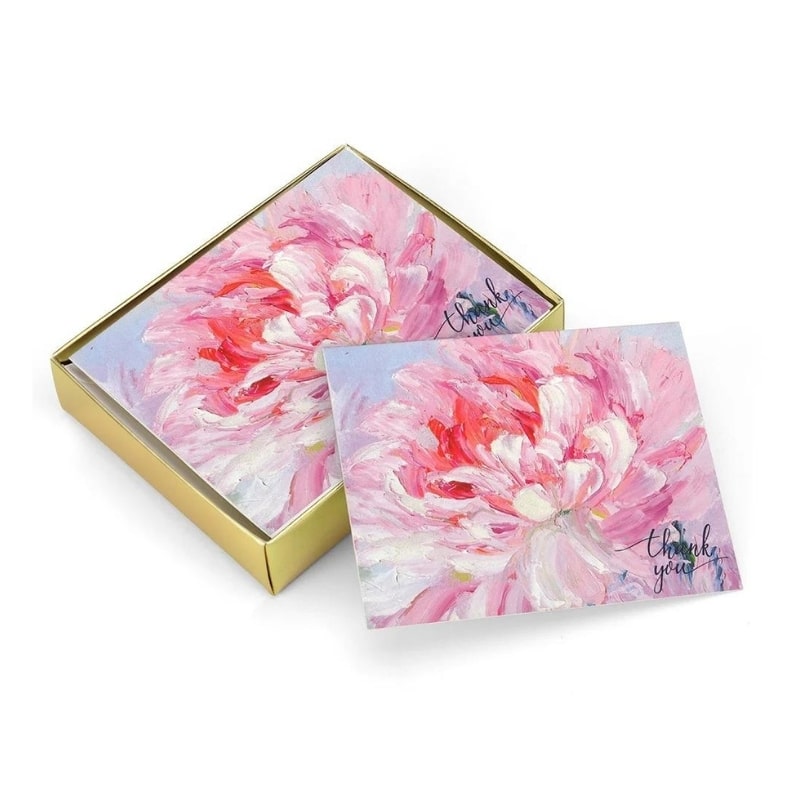 Deluxe custom printed floral gold foil blank thank you card view 3
