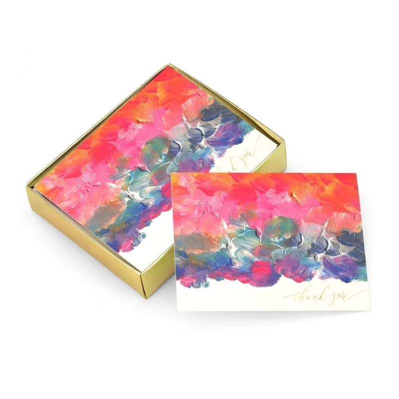 Deluxe custom printed floral gold foil blank thank you card view 4