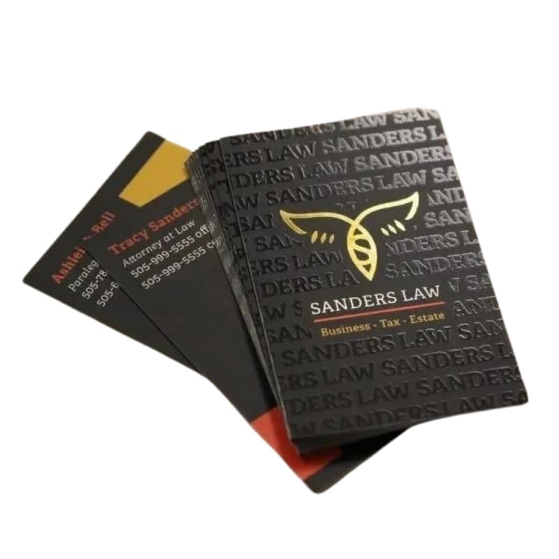 Embossed letterpress paper business card — custom card printing
