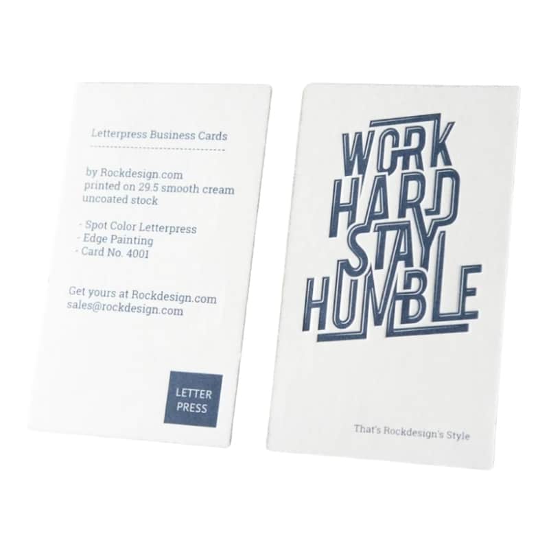 Embossing business cards view 3