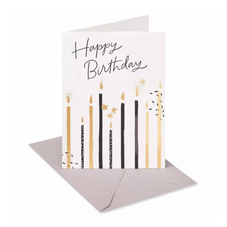 Folding standing birthday card with envelope — custom card printing