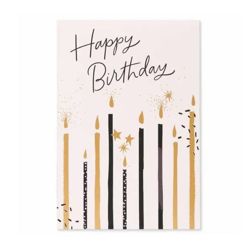 Folding standing birthday card with envelope view 2