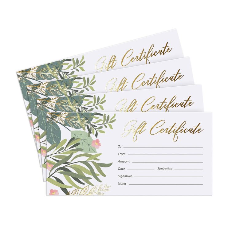 Gift Vouchers — custom card printing