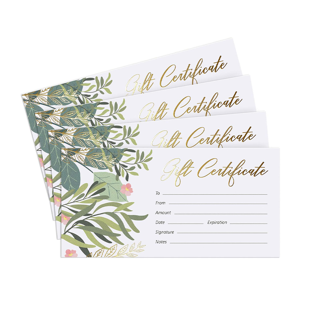 Gift Vouchers — custom card printing