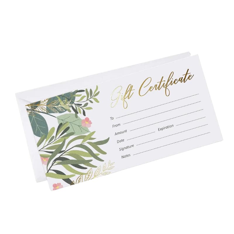 Gift certificates for custom hotels — custom card printing