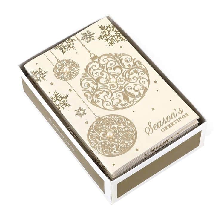 Gold Foil Holiday Merry Christmas Boxed Greeting Cards — custom card printing