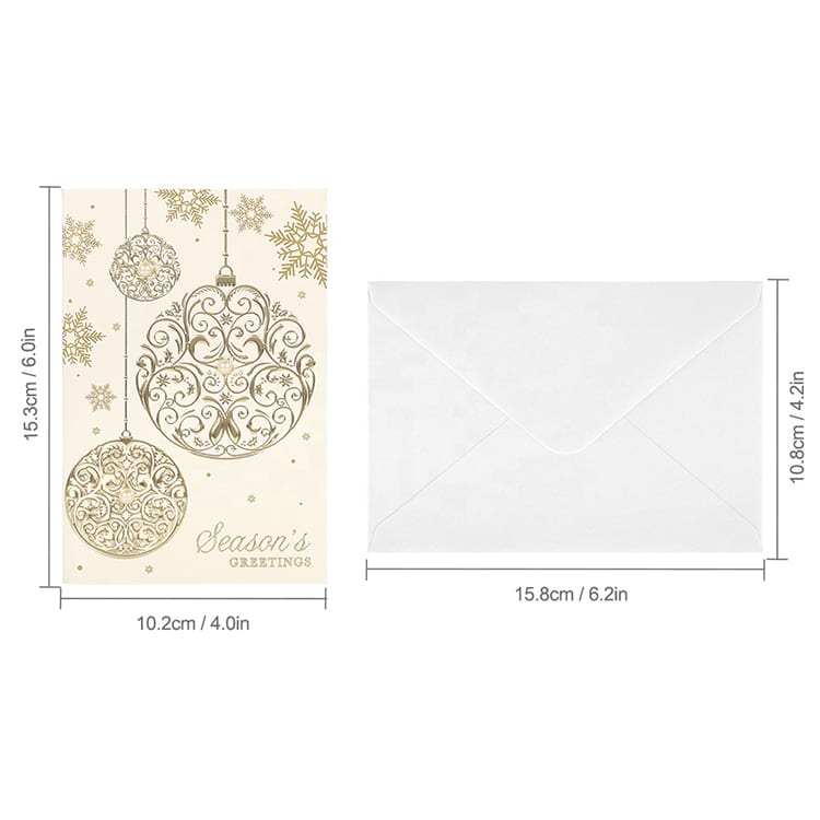 Gold Foil Holiday Merry Christmas Boxed Greeting Cards view 4