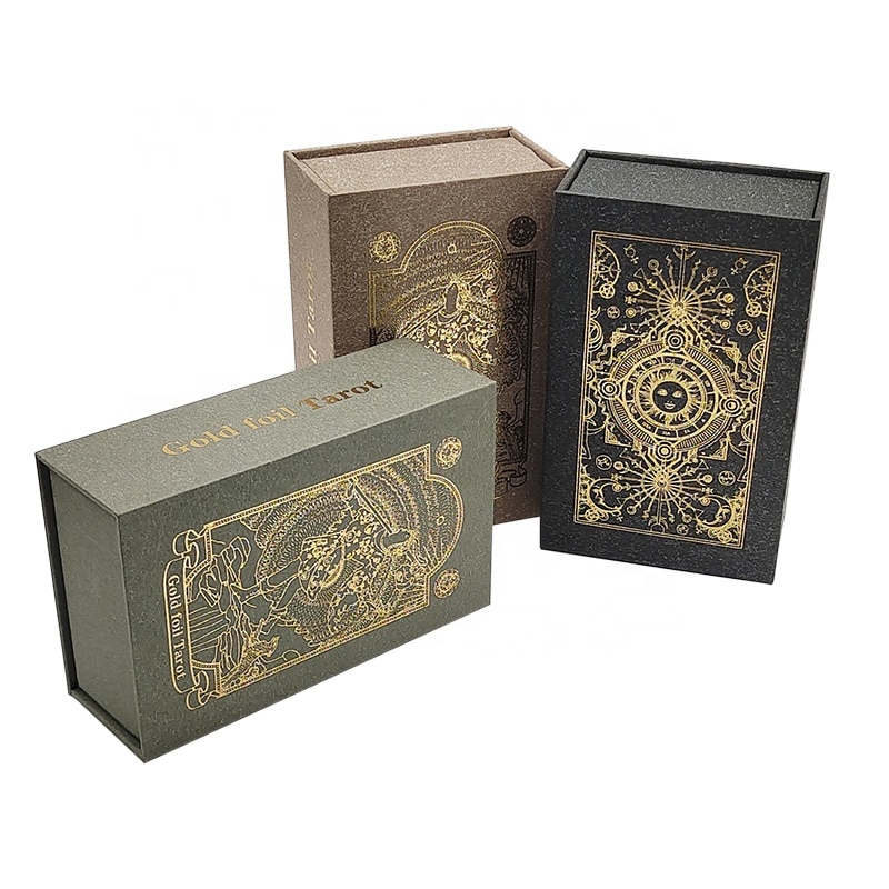 Gold Foil Tarot Oracle Cards With Magnetic Flip Box — custom card printing