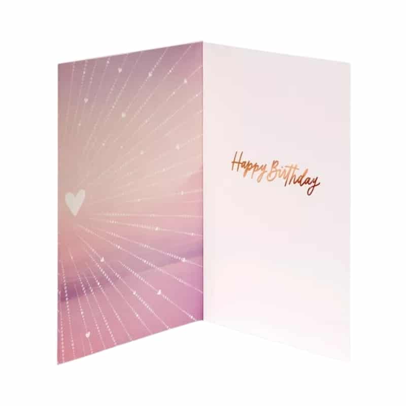 Holographic printing folding birthday card view 2