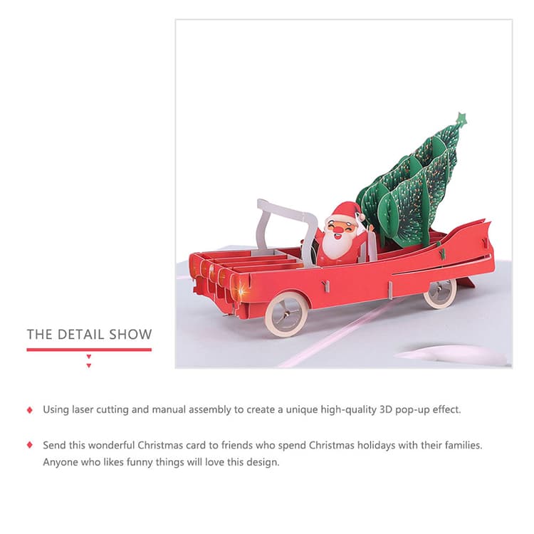 Merry Christmas Greeting Gifts 3D Pop Up cards view 2